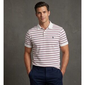 Ralph Lauren Polo Golf Mens Large Pro Fit Striped Performance Shirt Red White